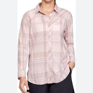 UNDER ARMOUR /WOMENS HIGH TIDE PLAID LONG-SLEEVE T-SHIRT/LOOOSE HEATGEAR/ size S